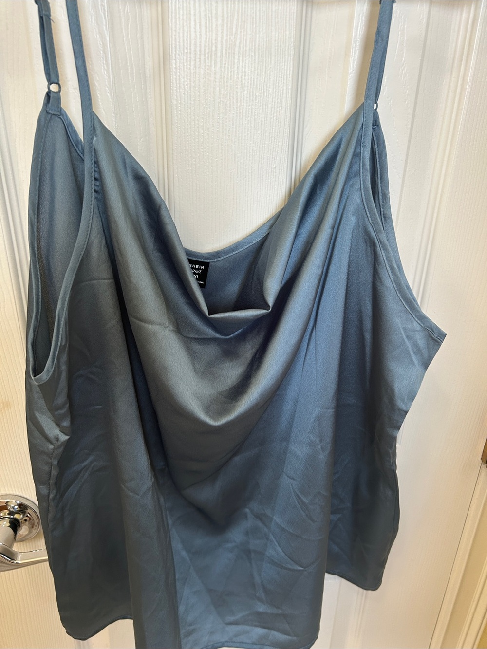 SHEIN Slate Blue Satin Cowl Neck Camisole